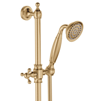 LILLIAN Lever Rail Shower Set Urban Brass White Handle
