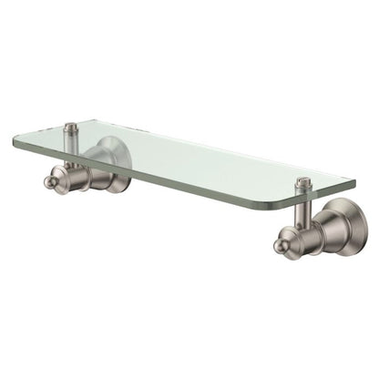 LILLIAN PVD Brushed Nickel Glass Shelf