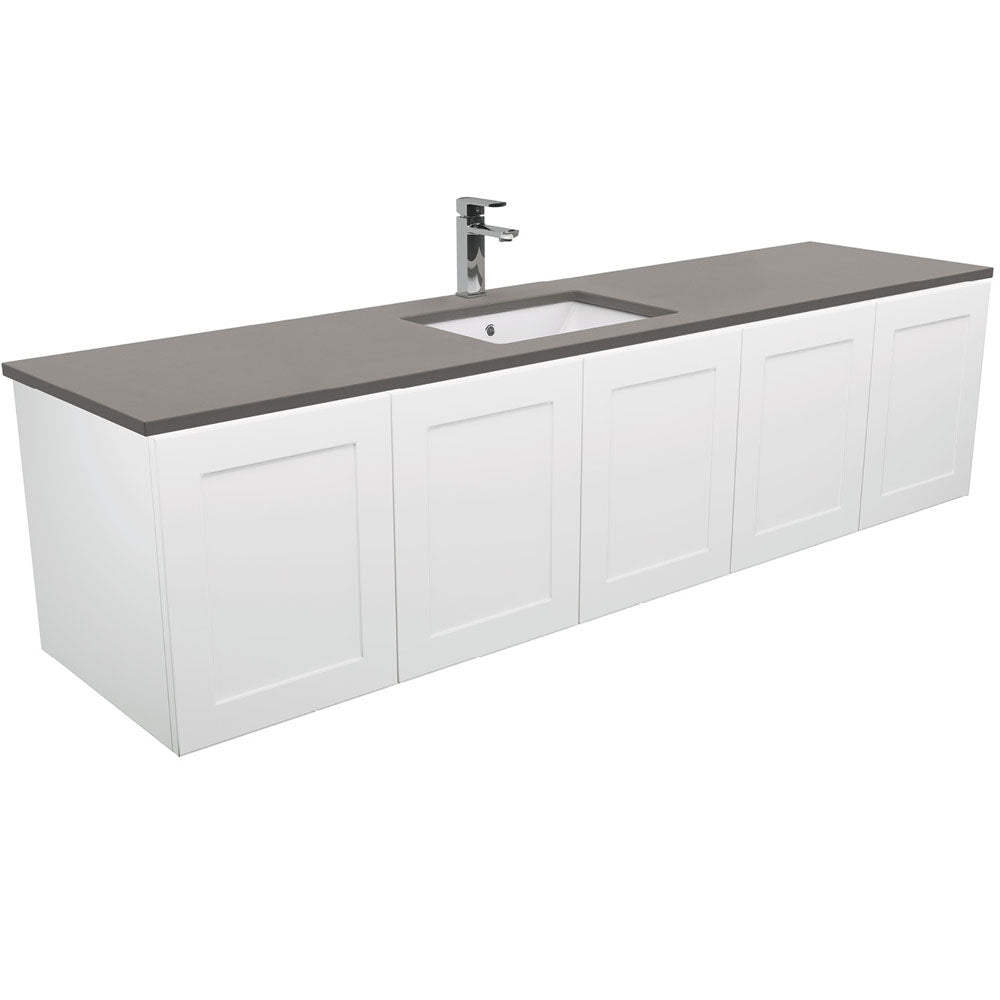 Sarah Dove Grey Undermount Single Bowl 1800 Mila Wall-Hung Vanity