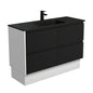 MONTANA AMATO 1200 Matte Black Vanity with Matte White Panels and Kick 1TH