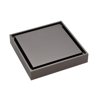 FLOOR WASTE 100mm Square Tile 2-in-1 88mm outlet Gun Metal