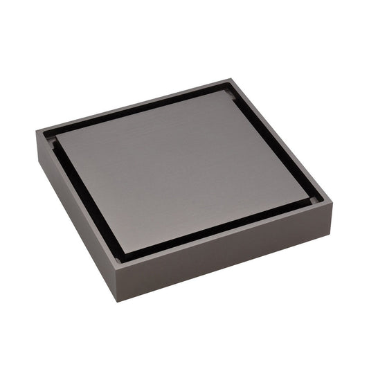 FLOOR WASTE 100mm Square Tile 2-in-1 88mm outlet Gun Metal