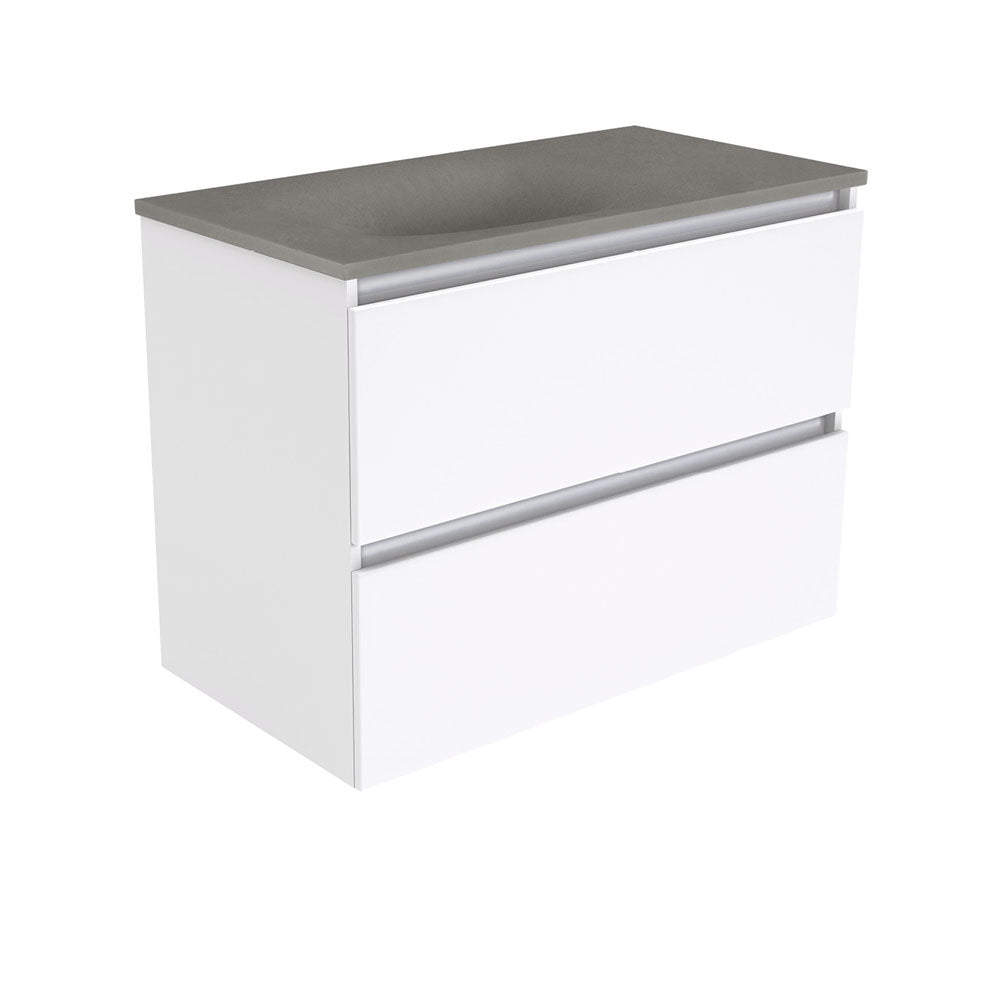 SATORI QUEST 900 Gloss White 2 Drawer Vanity Wall Hung