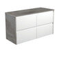 SATORI AMATO 1200 Satin White Vanity with Industrial Panels Wall Hung
