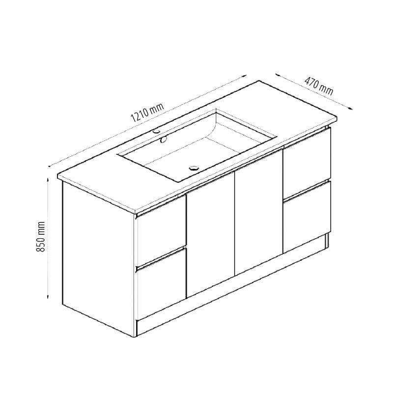 1200 mm freestanding Vanity Set