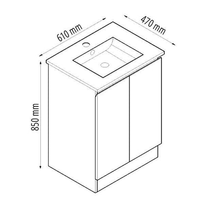 600 mm freestanding Vanity Set