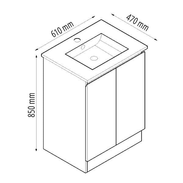 600 mm freestanding Vanity Set