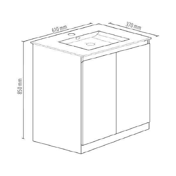 600mm Slimline Vanity Set