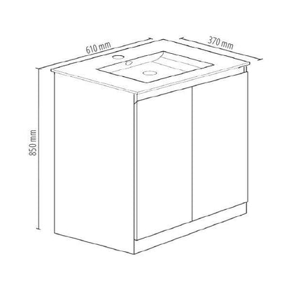 600mm Slimline Vanity Set