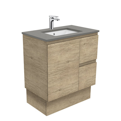 Sarah Dove Grey Undermount 750 Edge Scandi Oak Vanity on Kick