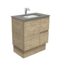 Sarah Dove Grey Undermount 750 Edge Scandi Oak Vanity on Kick