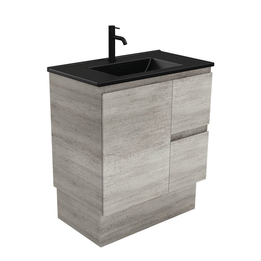 Dolce Matte Black Edge Industrial 750 Vanity On Kickboard