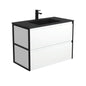 MONTANA AMATO 900 Matte White Vanity with Matte Black Frames Wall Hung 1TH
