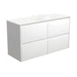 REBA Semi Inset BIANCO AMATO 1200 Satin White Vanity Wall Hung NTH