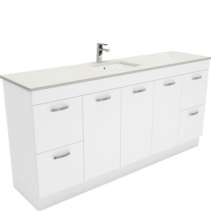 Sarah Roman Sand Undermount Single Bowl 1800 UniCab Vanity on Kick