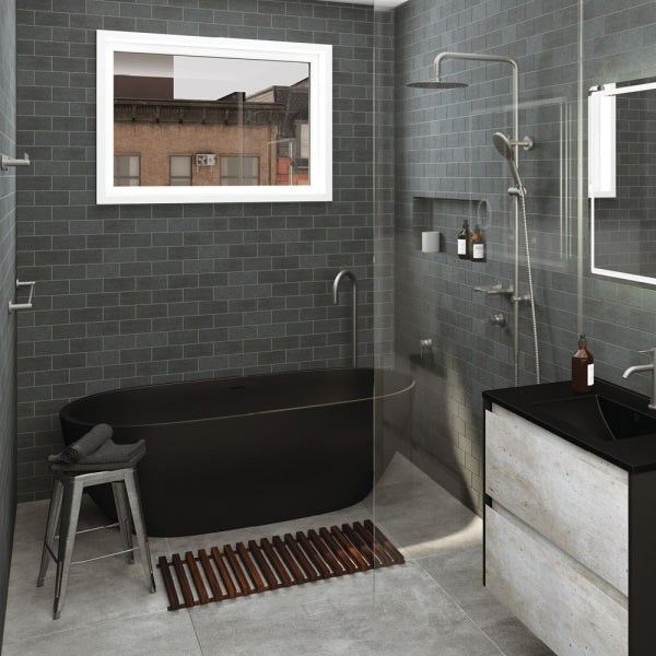 LUCIANA  1700 Matte Black Bath 1690 x 800 x 550mm