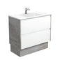 VANESSA AMATO 900 Matte White Vanity with INDUSTRIAL Panels and Kick 1TH
