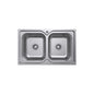 TIVA DBL Bowl Sink 1TH Top Mount 19L/19L 780x480x180mm