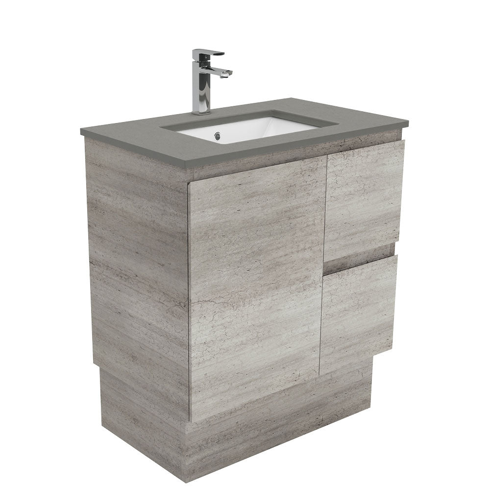 Sarah Dove Grey Undermount 750 Edge Industrial Vanity on Kick