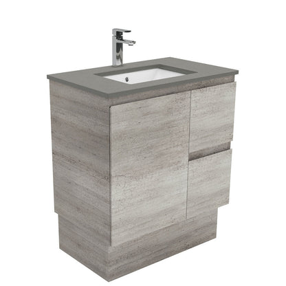 Sarah Dove Grey Undermount 750 Edge Industrial Vanity on Kick