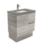 Sarah Dove Grey Undermount 750 Edge Industrial Vanity on Kick