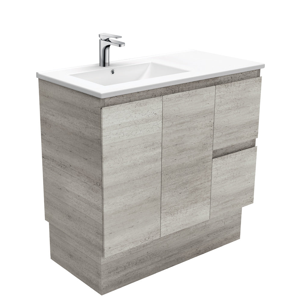 DOLCE 900 Left Offset Basin EDGE INDUSTRIAL Vanity on Kick 1TH