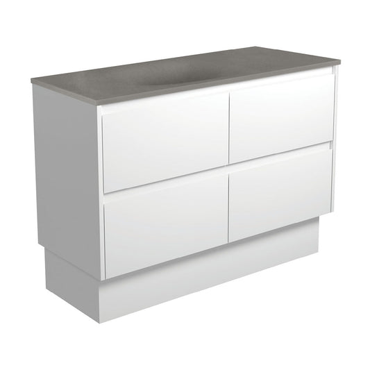 SATORI AMATO 1200 Satin White Vanity On Kick