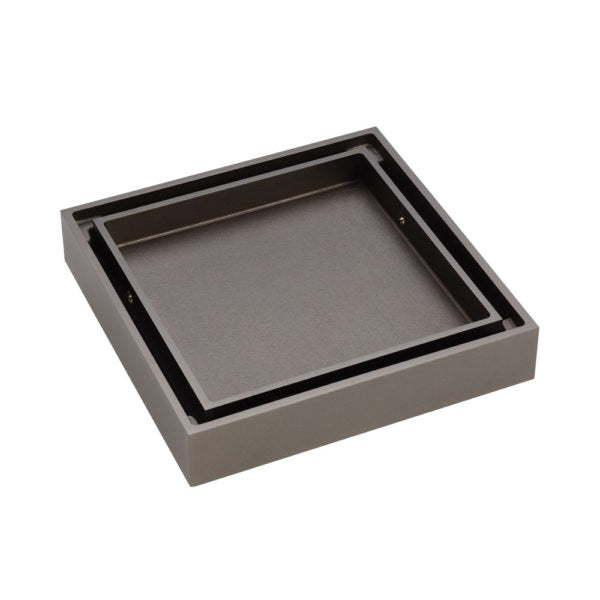 FLOOR WASTE 100mm Square Tile 2-in-1 88mm outlet Gun Metal