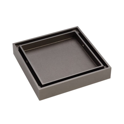 FLOOR WASTE 100mm Square Tile 2-in-1 88mm outlet Gun Metal