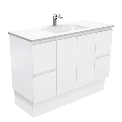 VANESSA Poly Marble 1200 Fingerpull Matte White Cab on Kick 1TH