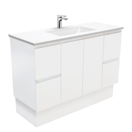 VANESSA Poly Marble 1200 Fingerpull Matte White Cab on Kick 1TH