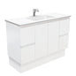VANESSA Poly Marble 1200 Fingerpull Matte White Cab on Kick 1TH