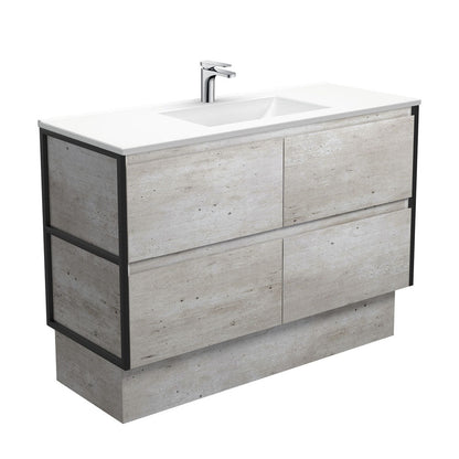 VANESSA AMATO 1200 INDUSTRIAL Vanity with Matte Black Frames and Kick 1TH