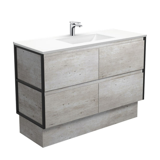 VANESSA AMATO 1200 INDUSTRIAL Vanity with Matte Black Frames and Kick 1TH