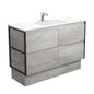VANESSA AMATO 1200 INDUSTRIAL Vanity with Matte Black Frames and Kick 1TH