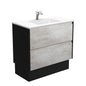 VANESSA AMATO 900 INDUSTRIAL Vanity with Matte Black Panels and Kick 1TH