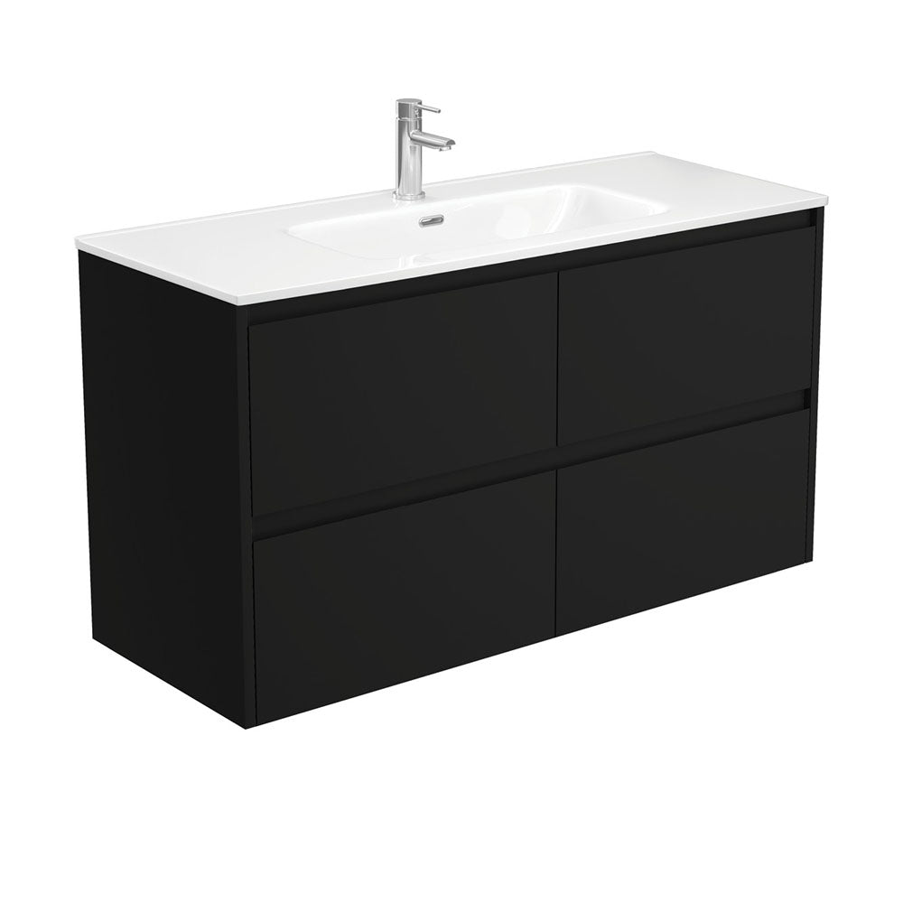 JOLI AMATO 1200 Matte Black Vanity Wall Hung 1TH