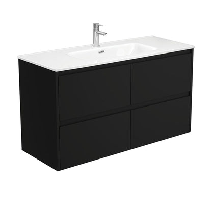 JOLI AMATO 1200 Matte Black Vanity Wall Hung 1TH