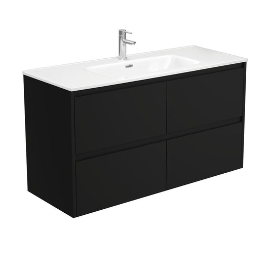 JOLI AMATO 1200 Matte Black Vanity Wall Hung 1TH