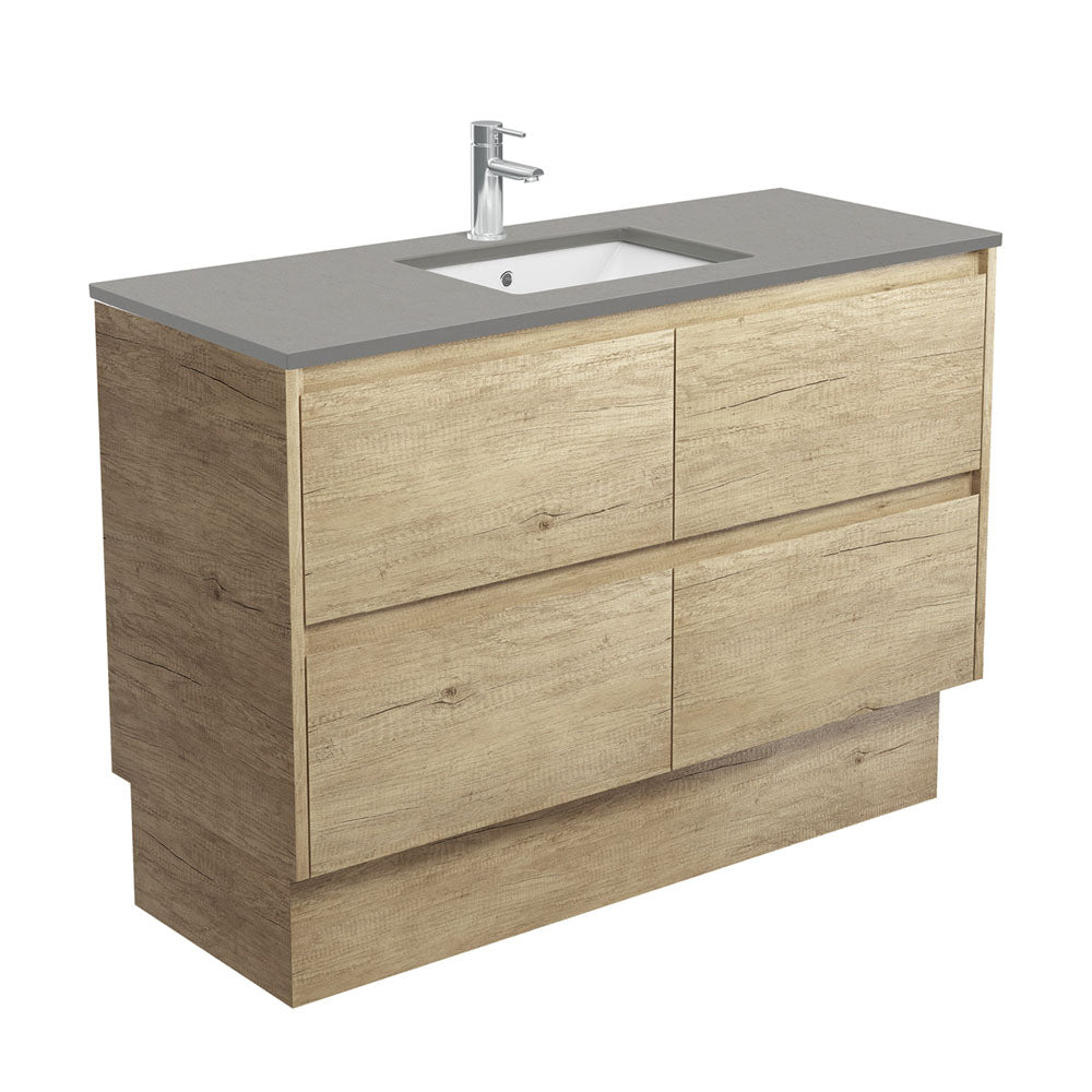 SARAH DOVE GREY AMATO 1200 SCANDI OAK Vanity On Kick 1TH