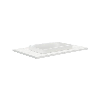 SARAH Semi Inset BIANCO MARBLE 750mm Basin Top Only 1TH