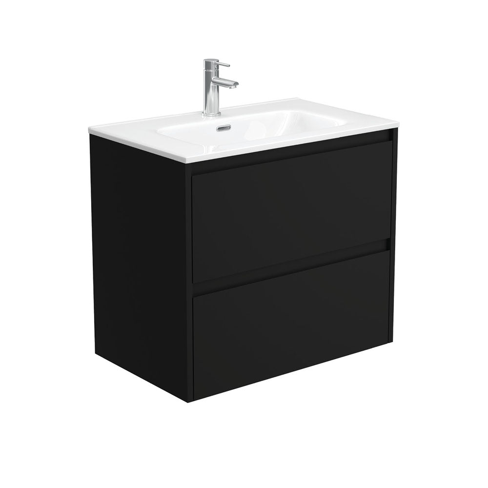 JOLI AMATO 750 Matte Black Vanity Wall Hung 1TH