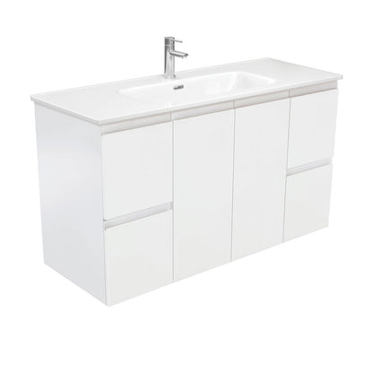 JOLI Ceramic 1200 Fingerpull Matte White Wall Hung Cab 1TH