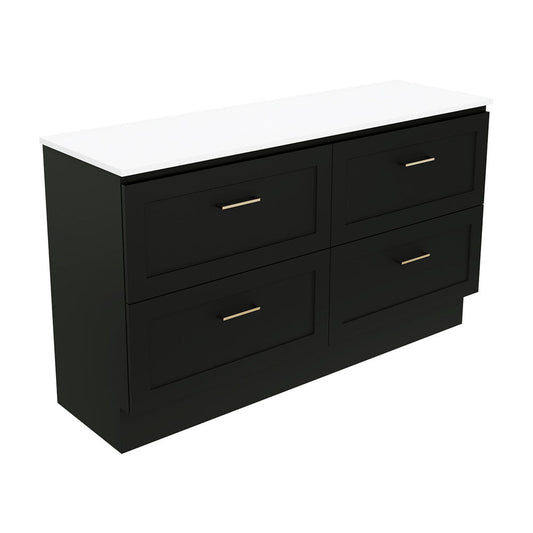Newport All Drawer 1500 Double Bowl Floor Standing Vanity