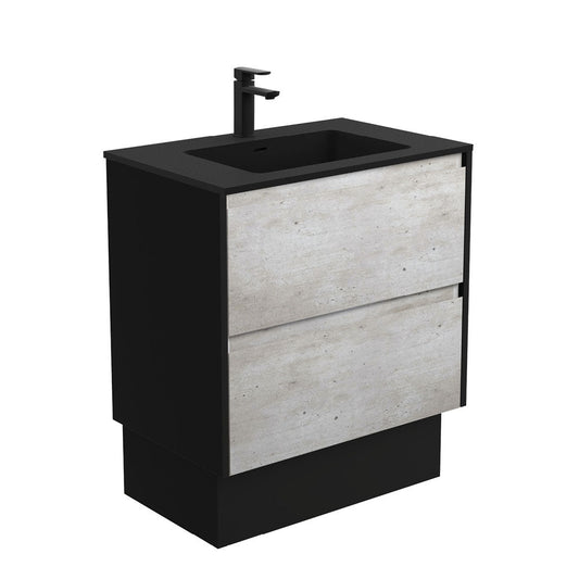 MONTANA AMATO 750 INDUSTRIAL Vanity with Matte Black Panels and Kick 1TH