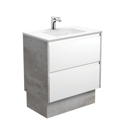 VANESSA AMATO 750 Matte White White Vanity with INDUSTRIAL Panels and Kick 1TH
