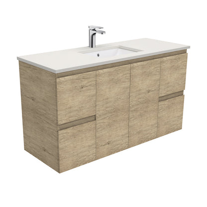 Sarah Roman Sand Undermount 1200 Edge Scandi Oak Wall-Hung Vanity