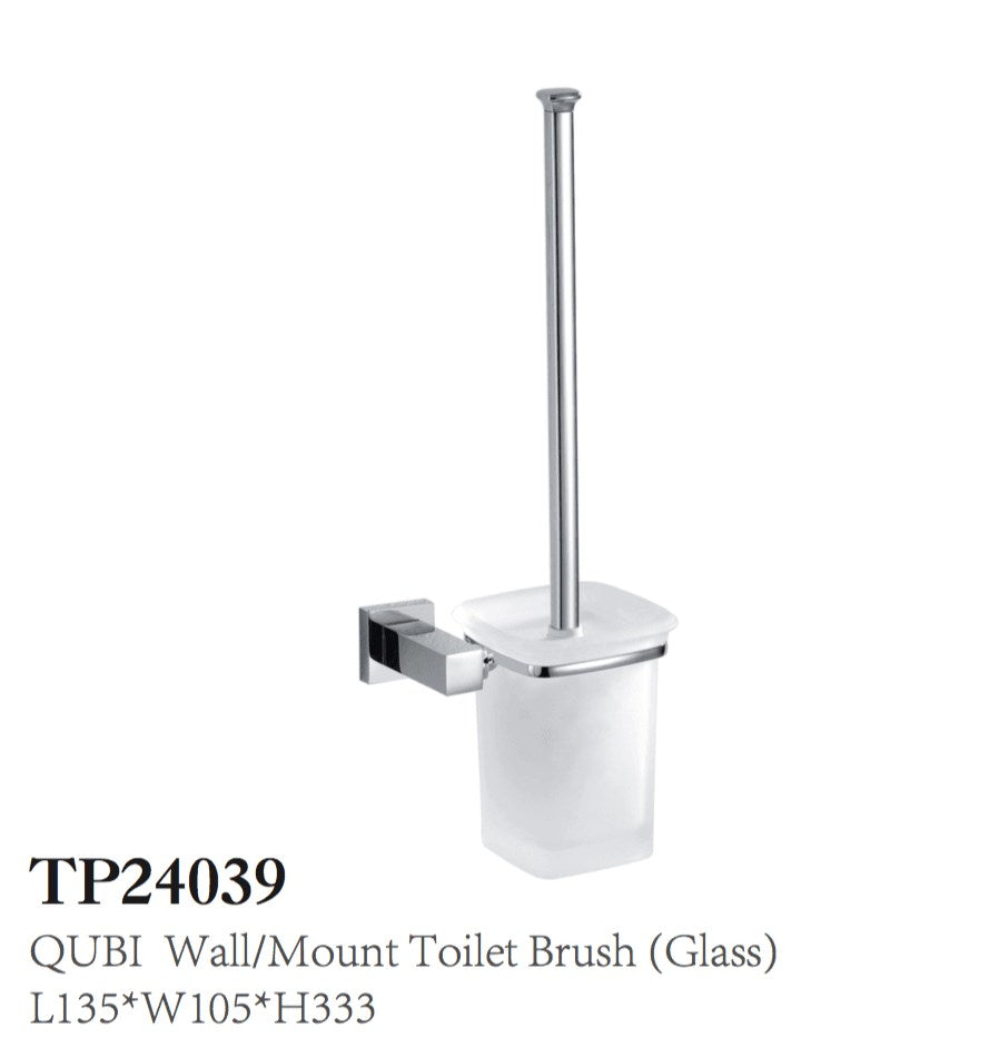 QUBI Wall Mounted Toilet Brush in Chrome