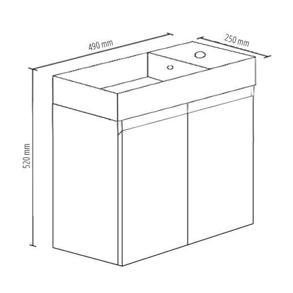 490mm Wall Hung Vanity Set