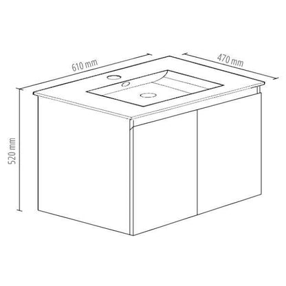 600mm Wall Hung Vanity Set